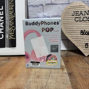 Buddy Phones Pop Fun headphones in pink wireless new